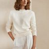 White Women’s Ralph Lauren Embellished RL Cotton-Blend Sweaters