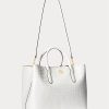 White Women’s Ralph Lauren Embossed Leather Large Marcy Satchel Bags