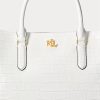 White Women’s Ralph Lauren Embossed Leather Large Marcy Satchel Bags