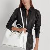 White Women’s Ralph Lauren Embossed Leather Large Marcy Satchel Bags