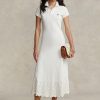 White Women’s Ralph Lauren Eyelet Stretch Cotton Mesh Dress