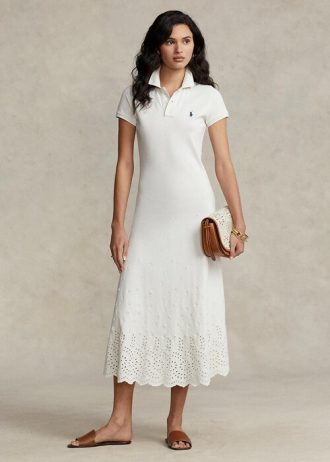 White Women’s Ralph Lauren Eyelet Stretch Cotton Mesh Dress White Women’s Ralph Lauren Eyelet Stretch Cotton Mesh Dress