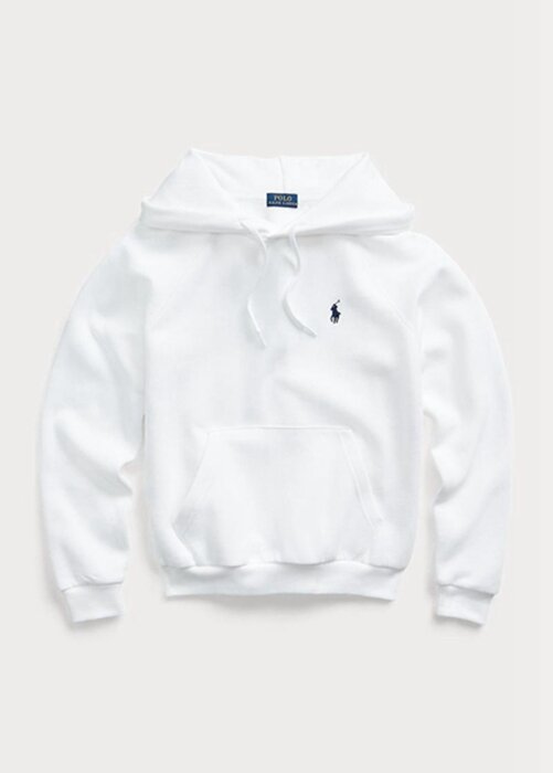 White Women’s Ralph Lauren Fleece Pullover Hoodie White Women’s Ralph Lauren Fleece Pullover Hoodie