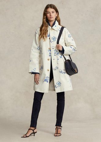 White Women’s Ralph Lauren Floral-motif Canvas   Coats
