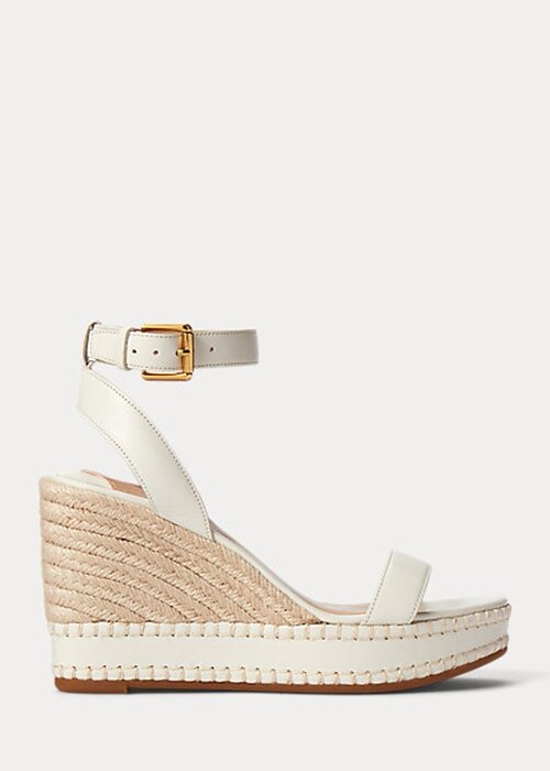 White Women’s Ralph Lauren Hilarie Leather Espadrille White Women’s Ralph Lauren Hilarie Leather Espadrille