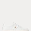 White Women’s Ralph Lauren Janson II Action Leather Sneakers