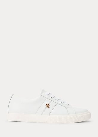 White Women’s Ralph Lauren Janson II Action Leather Sneakers