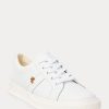 White Women’s Ralph Lauren Janson II Action Leather Sneakers