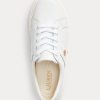 White Women’s Ralph Lauren Janson II Action Leather Sneakers