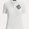 White Women’s Ralph Lauren Jersey Polo Shirts White Women’s Ralph Lauren Jersey Polo Shirts