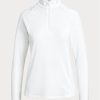White Women’s Ralph Lauren Jersey Quarter-zip Pullover Sweatshirts