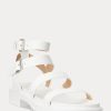 White Women’s Ralph Lauren Kayleen Nappa Leather Sandals White Women’s Ralph Lauren Kayleen Nappa Leather Sandals