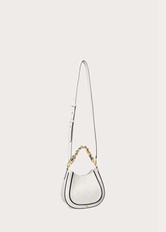 White Women’s Ralph Lauren Leather Small Charli  Shoulder Bags