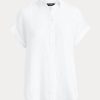 White Women’s Ralph Lauren Linen Dolman-Sleeve Shirts