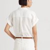 White Women’s Ralph Lauren Linen Dolman-Sleeve Shirts