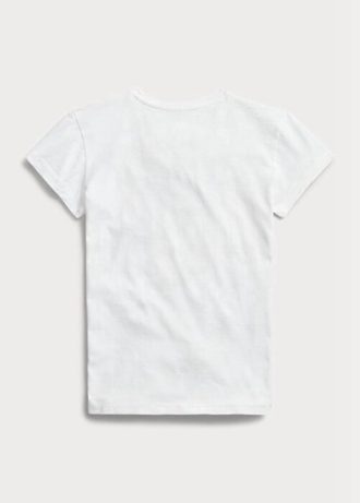 White Women’s Ralph Lauren Logo Cotton Jersey T Shirts White Women’s Ralph Lauren Logo Cotton Jersey T Shirts