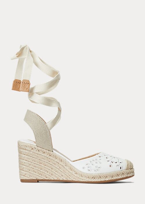 White Women’s Ralph Lauren Paislee Eyelet Nappa Leather Espadrille White Women’s Ralph Lauren Paislee Eyelet Nappa Leather Espadrille