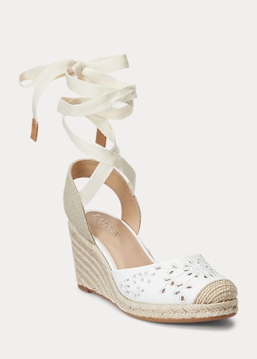 White Women’s Ralph Lauren Paislee Eyelet Nappa Leather Espadrille White Women’s Ralph Lauren Paislee Eyelet Nappa Leather Espadrille