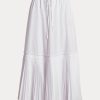 White Women’s Ralph Lauren Pleated-Hem Drawstring A-Line Skirts White Women’s Ralph Lauren Pleated-Hem Drawstring A-Line Skirts