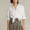 White Women’s Ralph Lauren Relaxed Fit Linen Shirts