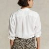 White Women’s Ralph Lauren Relaxed Fit Linen Shirts