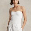 White Women’s Ralph Lauren Rib-Knit Corset Tube Tops