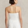 White Women’s Ralph Lauren Rib-Knit Corset Tube Tops