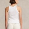 White Women’s Ralph Lauren Ribbed Cotton Tanks