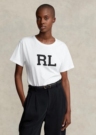 White Women’s Ralph Lauren Rl Logo Jersey  T Shirts