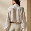 White Women’s Ralph Lauren Roslin Linen Voile Shirts White Women’s Ralph Lauren Roslin Linen Voile Shirts