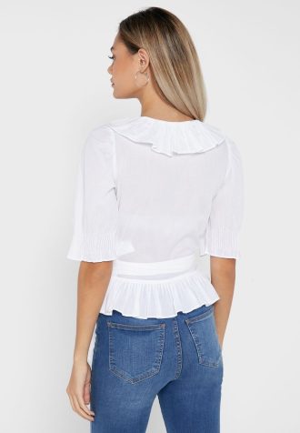 White Women’s Ralph Lauren Ruffle Detail Tops