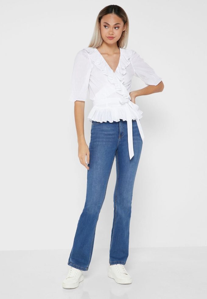 White Women’s Ralph Lauren Ruffle Detail Tops