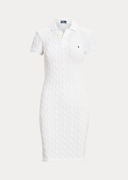 White Women’s Ralph Lauren Skinny Fit Cable Cotton Dress White Women’s Ralph Lauren Skinny Fit Cable Cotton Dress