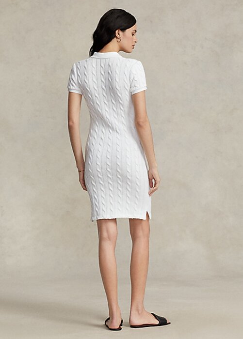 White Women’s Ralph Lauren Skinny Fit Cable Cotton Dress White Women’s Ralph Lauren Skinny Fit Cable Cotton Dress