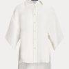 White Women’s Ralph Lauren Soloman Linen Blouse Shirts