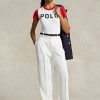 White Women’s Ralph Lauren Straight-Leg Satin Pants