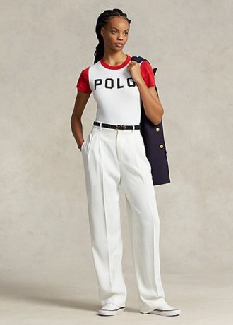 White Women’s Ralph Lauren Straight-Leg Satin Pants