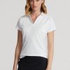 White Women’s Ralph Lauren Tailored Fit Piqué Polo Shirts