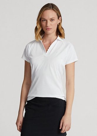 White Women’s Ralph Lauren Tailored Fit Piqué Polo Shirts