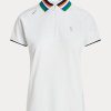 White Women’s Ralph Lauren Tailored Fit Quarter-Zip Polo Shirts White Women’s Ralph Lauren Tailored Fit Quarter-Zip Polo Shirts