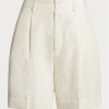White Women’s Ralph Lauren Tracy Pleated Silk Shantung Shorts White Women’s Ralph Lauren Tracy Pleated Silk Shantung Shorts