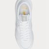 White Women’s Ralph Lauren Train 89 Leather & Oxford Sneakers