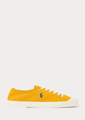Yellow / Blue Men’s Ralph Lauren Essence 100 Canvas Cap-Toe Sneakers