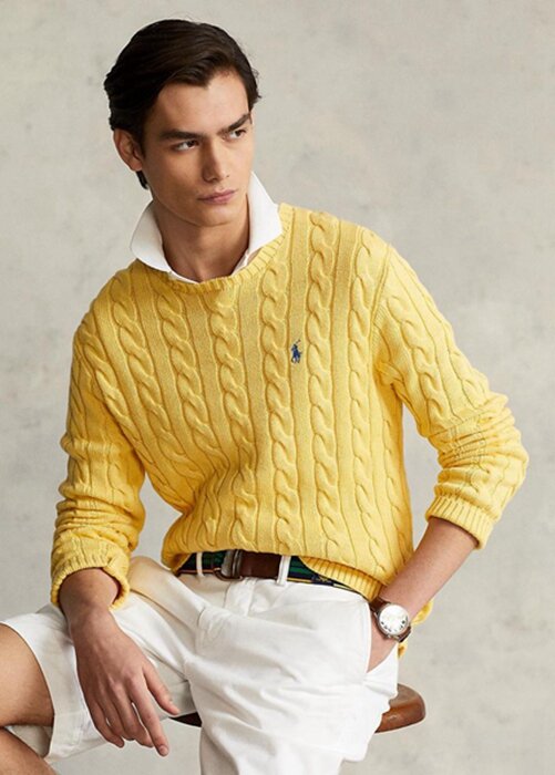 Yellow Men’s Ralph Lauren Cable-knit Cotton Jumper Sweaters Yellow Men’s Ralph Lauren Cable-knit Cotton Jumper Sweaters