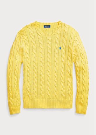 Yellow Men’s Ralph Lauren Cable-knit Cotton Jumper  Sweaters