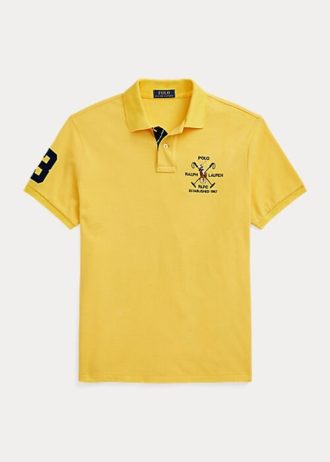 Yellow Men’s Ralph Lauren Classic Fit Crest Mesh Polo Shirts