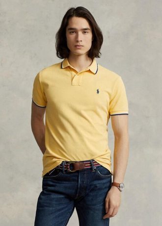 Yellow Men’s Ralph Lauren Custom Slim Fit Mesh Polo Shirts