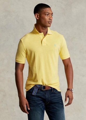Yellow Men’s Ralph Lauren Custom Slim Fit Mesh Polo Shirts