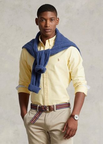 Yellow Men’s Ralph Lauren Slim Fit Oxford  Shirts