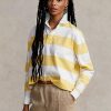 Yellow / White Women’s Ralph Lauren Striped Cropped Jersey Rugby Polo Shirts Yellow / White Women’s Ralph Lauren Striped Cropped Jersey Rugby Polo Shirts